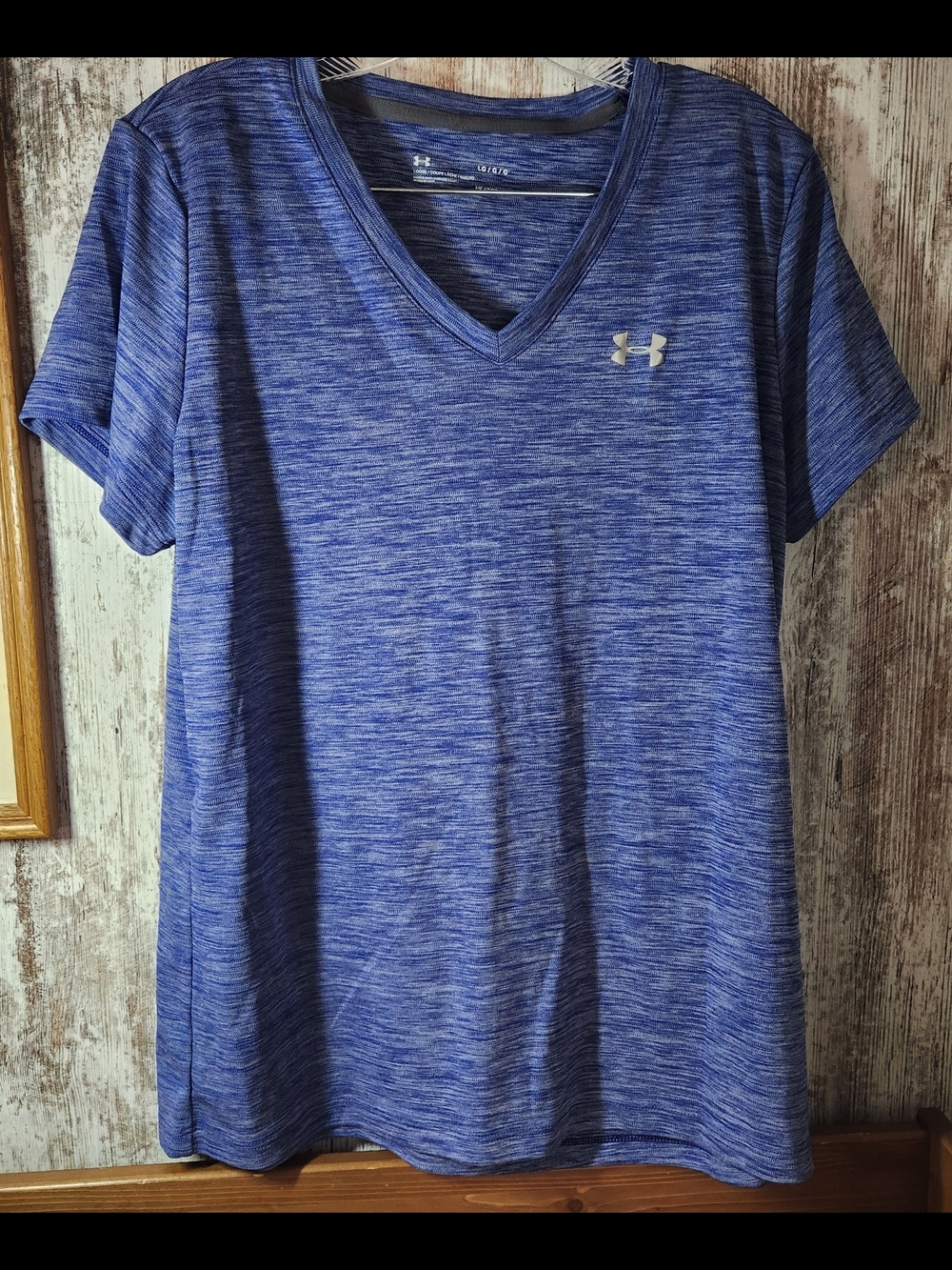 Under Armour Women's Blue Heather V-Neck Short Sleeve Tee